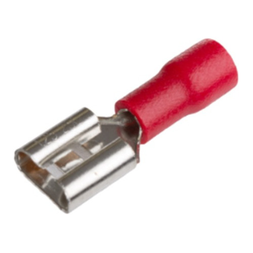 Terminal Tipo Hembra 250 Para Cable 18 Awg Rojo