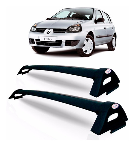 Rack Teto Clio 4 Portas Hatch Sedan Aluminio Preto