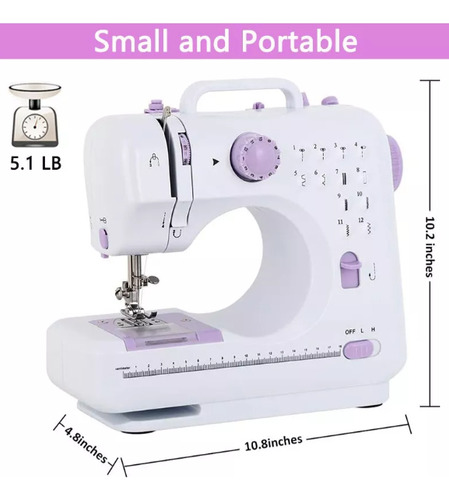 Mini Máquina De Coser Portátil Genérica Portable Color Blanc