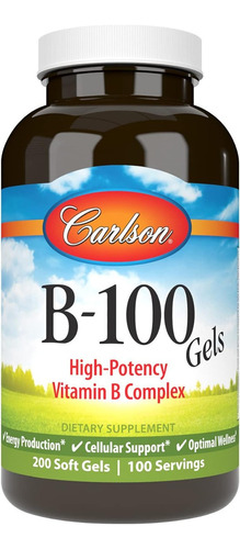 Complejo De Vitamina B100 Complex Carlson 200 Cápsulas