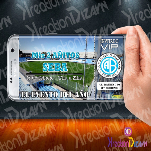 Tarjeta De Invitación Digital De Atletico Belgrano