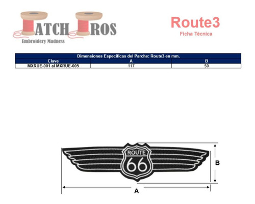 Venta De Parches Termoadhesivos, Mxrue-003, 3 Parches, Route