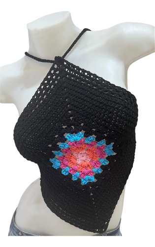 Top Crochet Triangular Granny Central Verano Tendencia Sam