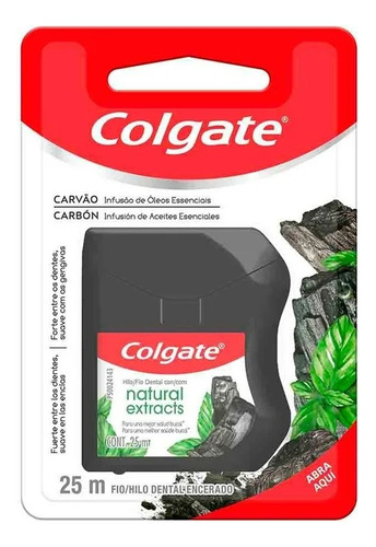 3 Pza Hilo Dental Colgate Natural Econtracts Charcoal 25 Met