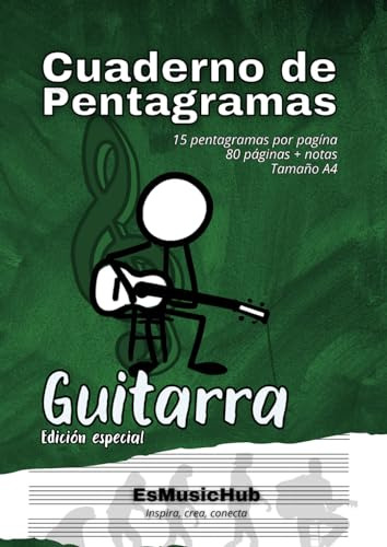 Cuaderno De Música Edición Guitarra Con 15 Pentagramas Por P