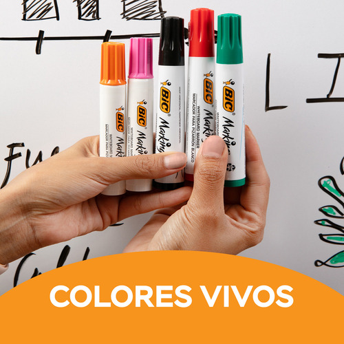 Kit Marcador Para Pizarrón Blanco Bic Marking Borrador 4 Pzs