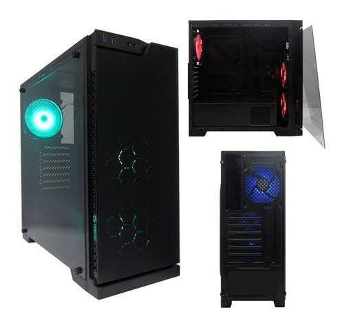 Case Gamer Teros Zafiro Mid Tower Rgb S/fuente Contr