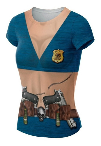 Remera Traje Policia Femenina Brasil Ax-0088