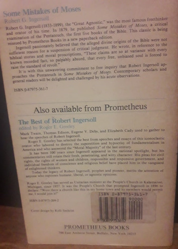 Imagem 3 de 4 de Ingersoll - Some Mistakes Of Moses