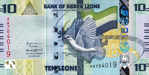 Grr-billete De Sierra Leona 10 Leones 2022