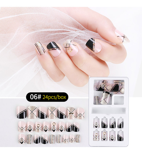 Uñas Postizas Reutilizables, Adhesivas, Prensas, Tapa Comple