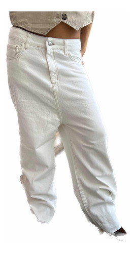 Jean Wide Leg Blanco Off White Hasta Talle 46