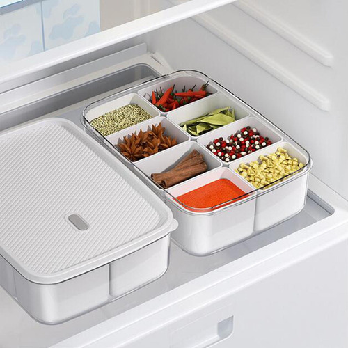 Caja De Condimentos Para Especias De Cocina Con Tapa, Botes