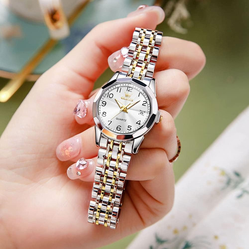 Olevs Relojes Para Mujer Vestido De Lujo Relojes Blancos Con