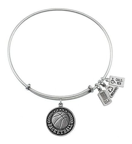 Brazalete - Wind And Fire Basketball Silver Medal Charm Bang