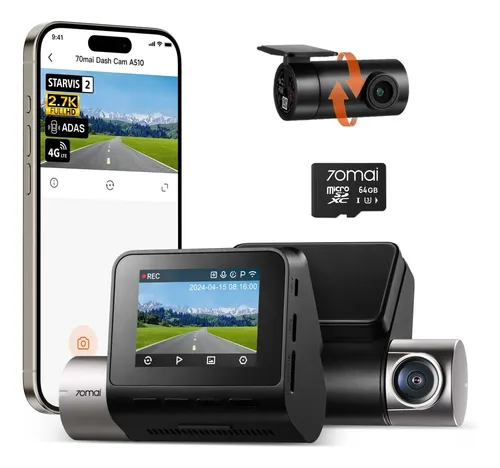 70mai Dash Cam A510 Set 本体 Dash Cam 70mai A510 1944p+1080p Frontal E Traseira Com Cartã