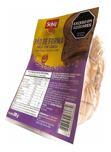 Pan Schar En Rodajas Con Manzana Y Canela Sin Tacc X 200 Grs