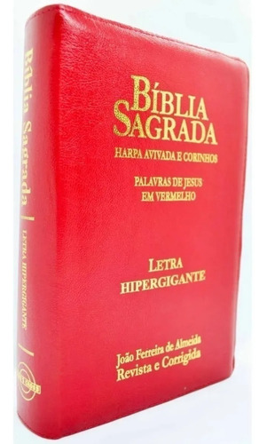 Bíblia Sagrada Letra Hiper Gigante Ziper E Harpa