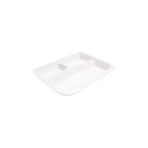 Plato, Charola Rectangular 9d, Unicel, Pack Con 100 Piezas.