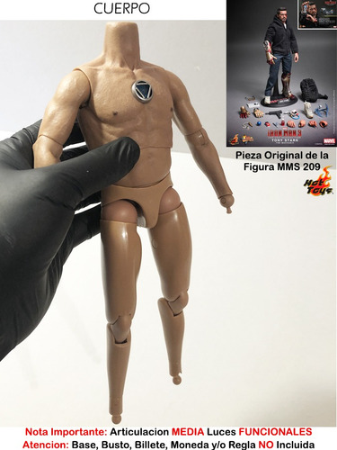 Cuerpo C/ Luz Tony Stark Hot Toys Mms209 Escala 1/6 Original (Usado)