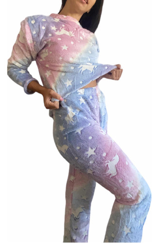 Imagen 1 de 9 de Pijama Polar Suave Mujer Invierno
