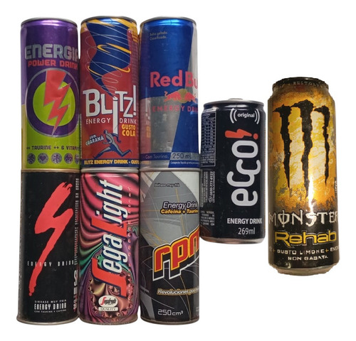 Lote No2 De Latas De Bebidas Energizantes Antiguas Coleccion (Usado)