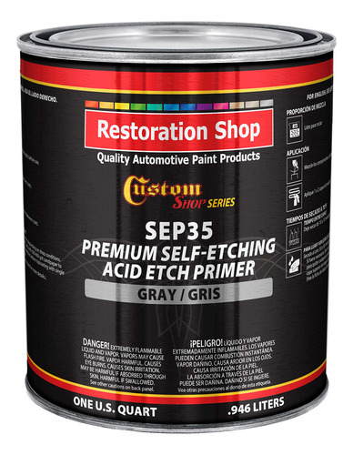 Custom Shop Premium Gray Self Etching Primer, 1 Quart -
