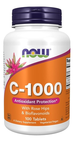 Suplemento em comprimidos NOW  Antioxidant Protection C-1000 vitamina c C-1000 em pote 100 un