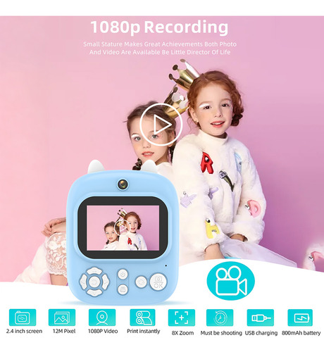 Cámara Infantil Kids Print Digital Para Niños 1080p Digital
