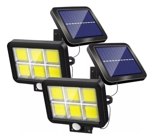 Pack X2 Foco Led Exterior Foco Solar Luz Con Sensor 60 W