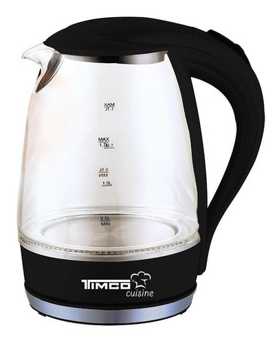 Tetera eléctrica Timco JE-V02 color negra 1.7L