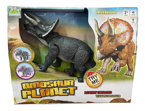 Dinosaurio Triceratop Con Movimento Luz Y Sonido Lny 6005