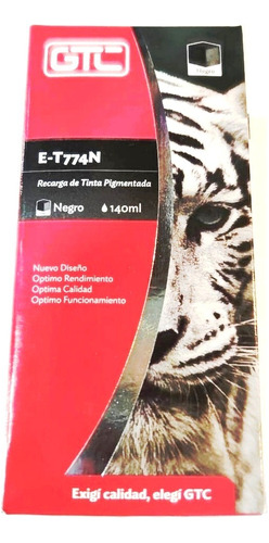 Botella Tinta Gtc Para Epson T774 Negro Pigmentado Sale!