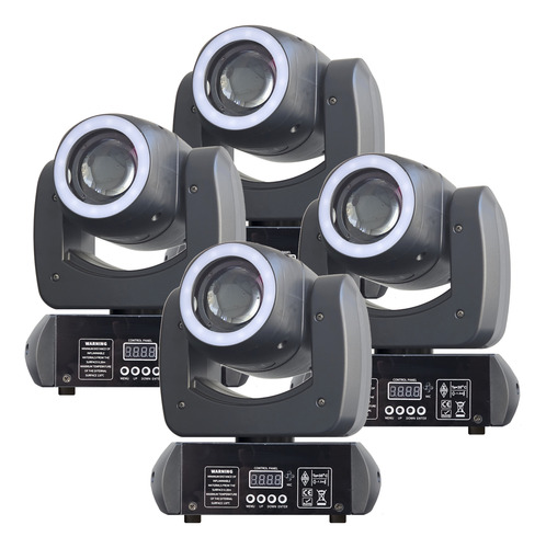 Kit 4 Moving Head Led Beam 100w Disco Cores Prisma Borda Led