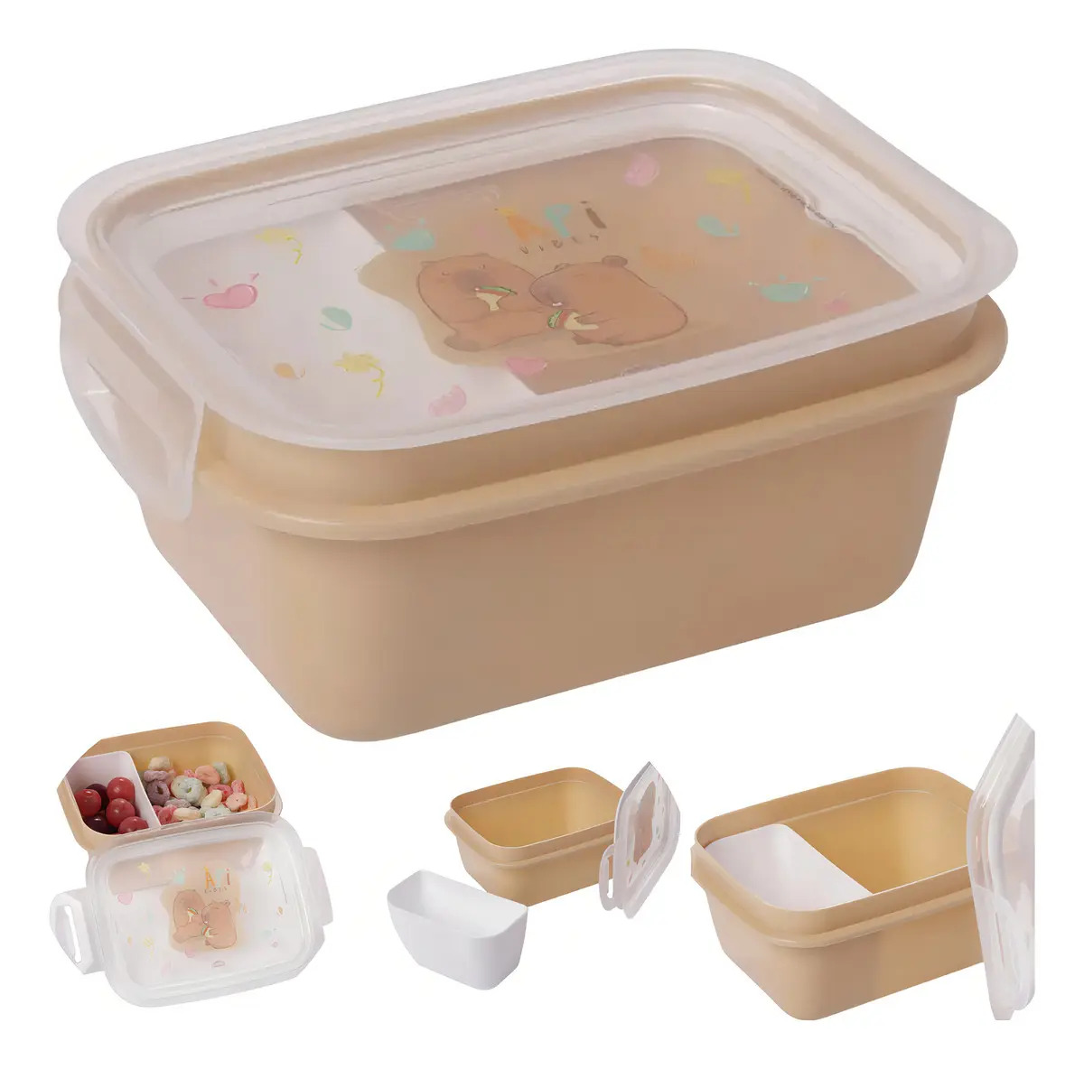 Marmita Bebê Pote Hermético Infantil Merenda Lanche Escolar Cor Capivara