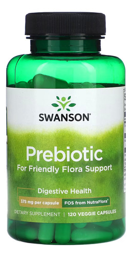 Prebiótico Suplemento Swanson 375mg Pote 120 Veg Cápsulas