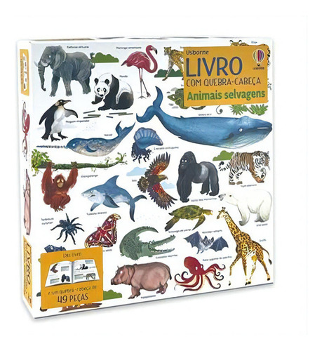 Animais Selvagens: Livro Com Quebra Cabeça - 1ªed.(2023), De Sam Taplin. Editora Usborne, Capa Dura, Edição 1 Em Português, 2023