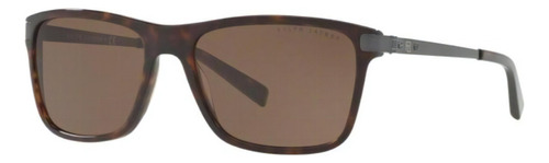 Oculos Sol Ralph Lauren Rl8155 500373 57 Marrom Havana Cor Preto Armação Acetato Com Hastes Em Metal Lente Prateado