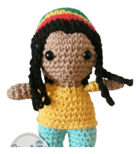 Muñeco Chibi Bob Marley Amigurumi Tejido - Pipelino