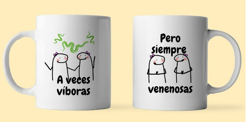 Taza Cerámica 325 Ml Amigas Víbora Venenosas Amistad