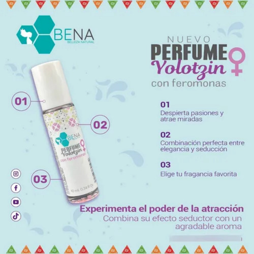 Perfume Feromonas Dama Hallow 10 Ml, Roll On Bolsillo Bena