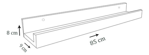 Prateleira Canaleta Para Tempero 850 X 90 Em Mdf - Madeira