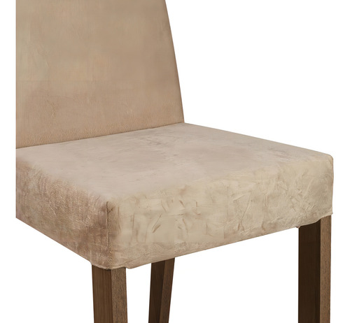 Mesa De Comedor Con Mesa Y 4 Sillas April Madesa Mc Color Marrón/Crema Diseño de la tela de las sillas Liso