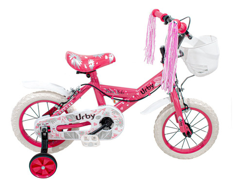 Bicicleta paseo infantil URBY 7124 color rosa con ruedas de entrenamiento  
