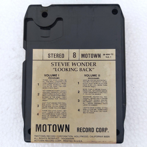 Stevie Wonder - Looking Back Vol.1 Importado Usa 8-tracks