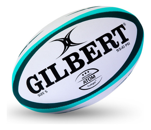 Pelota Gilbert Atom Rugby N5  Profesional Color Blanco