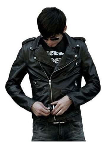 Chamarra Rocker Slim Negra, Mi Estilo Biker [u]