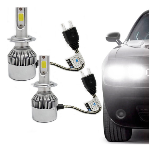 Kit Lâmpada Super Led Headlight Dlux H7 6000k 12v 4v Xenon