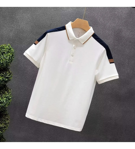 Polo Casual De Manga Corta Con Cuello Fresco Para Hombre