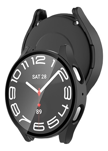 Correa De Eslabones + Funda Con Cristal Para Galaxy Watch 7 Negro/negro 44mm 2 Cm